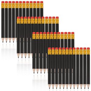Mini crayon de golf rond en bois noir HB avec gomme – Crayons standard uniques pour la promotion de fournitures de papeterie - Product Image 3