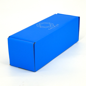 Boîte d'expédition en carton ondulé personnalisée, impression mate bleue, carton d'avion recyclable, boîte d'expédition avec logo personnalisé pour cosmétiques, vêtements, cadeaux - Product Image 6