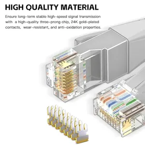 สายแพทช์ <span class=keywords><strong>CAT6</strong></span> RJ45แลนอีเทอร์เน็ต0.5ถึง50เมตรสายเคเบิลเครือข่ายเราเตอร์สื่อสารความเร็วสูงสำหรับการส่งข้อมูล - Product Image 3