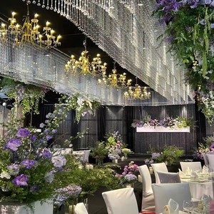 Decorazioni per Sale Matrimoni, Tende di Perline di Cristallo Decorative <span class=keywords><strong>da</strong></span> Soffitto, Drappeggi con Pendenti in <span class=keywords><strong>Vetro</strong></span> per Matrimoni - Product Image 4