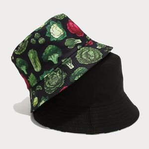 Nouvelle Collection Printemps-Été 2025 – Chapeau Bob Réversible Imprimé Floral Légumes Tendance pour Femme et Homme – Protection Solaire Extérieure - Product Image 6