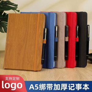 Carnet A5 en bois tendre, couverture rigide, élastique, haute qualité, nouveau design, agenda, logo personnalisé pour entreprise, cadeaux d'affaires - Product Image 2