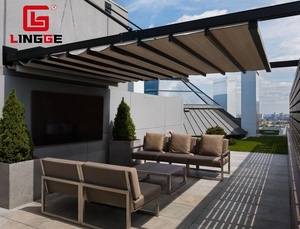 Gazebo pliable <span class=keywords><strong>en</strong></span> <span class=keywords><strong>PVC</strong></span>, protection UV, <span class=keywords><strong>abri</strong></span> extérieur électrique, imperméable, écologique, installation murale pour <span class=keywords><strong>jardin</strong></span> - Product Image 2