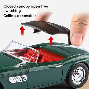 Coches de Metal Fundido a Presión 1:24, Modelo Clásico Antiguo BW M <span class=keywords><strong>507</strong></span> de Aleación con Sonido y Luces, Puertas que se Abren, Coche de Juguete Coleccionable Decorativo de Aleación Metálica - Product Image 3