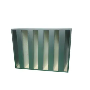 V Type HEPA/Medium Compact Air Filter for Ventilation System Plastic Frame/ Metal Frame