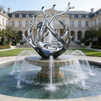 Sculpture en acier inoxydable en forme de corail personnalisée - Art de la fontaine d'eau OEM/ODM pour jardins et piscines de luxe