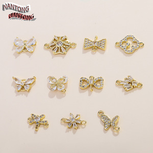 Breloques Papillon Nantong en Cuivre Plaqué Or avec Micro Zircon, Accessoires de Bijoux DIY Unisexe - Product Image 2