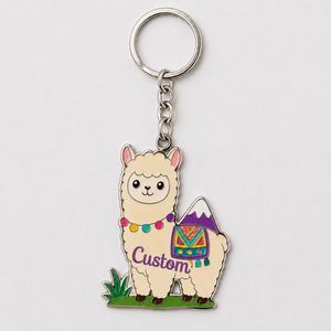 Porte-clés Alpaga Cartoon Personnalisé de Haute Qualité en Gros, Thème Ferme Animale Vivace, Breloque Quotidienne Souvenir pour Clés - Product Image 2