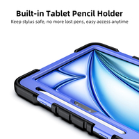 Étui antichoc pour tablette iPad Air 11 2024 2025 2026, coque en silicone anti-chute avec bandoulière, béquille et protection d'écran