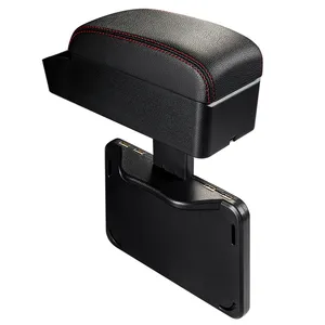 Keluaran Baru Kotak Penyimpanan Konsol Yang Dapat Diputar Pengisian Nirkabel Sandaran Lengan Otomatis Isi Ulang Sandaran Tangan Mobil Universal dengan USB