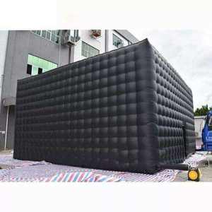 Tente gonflable géante en forme de cube, <span class=keywords><strong>noire</strong></span>, pour l'extérieur, tente de camping gonflable, imperméable, boîte de nuit gonflable avec lumière - Product Image 2