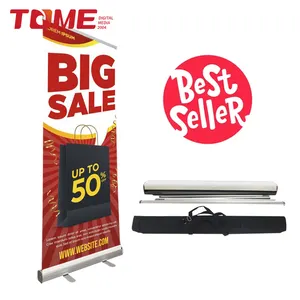 Factory Outlet Exhibition advertising banner 85*200cm pull up retractable roll up banner stands display