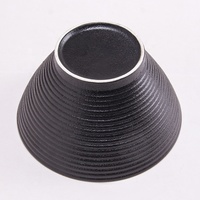 Grand bol japonais noir en porcelaine givrée résistant à l'usure pour ramen, nouilles, salades de fruits, usage restaurant et domestique, design moderne, 1 pièce, bleu