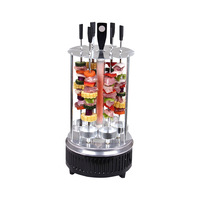 Brochettes électriques Maison & Jardin Acier Métal Outils de barbecue Barbecue Turc Machine à kebab 6 pièces Grill vertical électrique sans fumée Rotatif