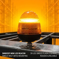 Feu de signalisation micro balise à 39 LED certifié ECE R65 R10, fixation à boulon unique, 12V 24V, clignotant ambre, lampe d'avertissement pour camions et chariots élévateurs