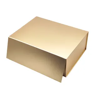 Custom Magnet Folding Gold Foil Paper Flat Pack Packaging Box Luxury Magnetic Gift Box With Magnet Closure