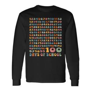 T-shirt a maniche lunghe con numeri matematici per 100 giorni di scuola, per insegnanti e bambini - Product Image 1