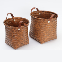 Royaumann personnalisé premium PP tissé grand panier à linge ensemble portable en plastique organisateur de stockage bacs avec poignées pour jouets vêtements