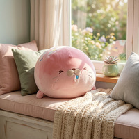 Peluche de phoque mignonne, coussin doux à câliner, poupée réconfortante pour enfants, cadeau d'anniversaire pour filles, polyester et coton PP