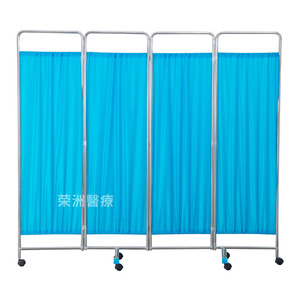 Biombo plegable de acero inoxidable grueso Kang Key de 4 paneles, separador móvil para hospitales, clínicas y salones de belleza - Product Image 1