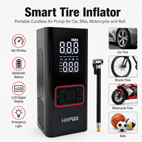 Compresseur d'air numérique sans fil intelligent à arrêt automatique 160 PSI avec grand écran clair pour accessoires automobiles européens