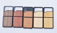 Étui de téléphone en bois de rose de luxe, écologique, antichoc, avec design de paysage naturel pour Z Flip 3/4/5