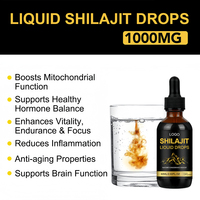 Compléments liquides de résine de Shilajit Hearns Private Label, boissons énergisantes, acide fulvique, minéraux, gouttes premium, certifié GMP 2