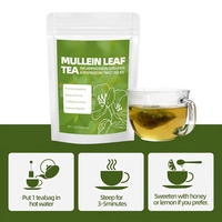 Sachets de tisane de feuilles de molène naturelles, sans caféine, à infuser à chaud ou à froid