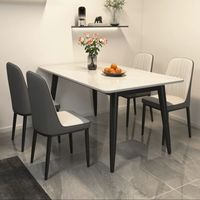 Ensemble Table et Chaises de Salle à Manger Rectangulaire Moderne Minimaliste Luxe Simple Meuble de Salon pour Petit Logement Design Léger en Céramique