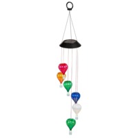 Ballon à air chaud solaire LED coloré, carillon éolien, décoration de jardin suspendue en extérieur