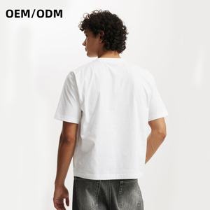 사용자 정의 하이 퀄리티 <span class=keywords><strong>100</strong></span>% 면 대형 빈 일반 스트리트웨어 티셔츠 남성용 DTG 인쇄 크롭 티셔츠 도매 박스 티 셔츠 - Product Image 2