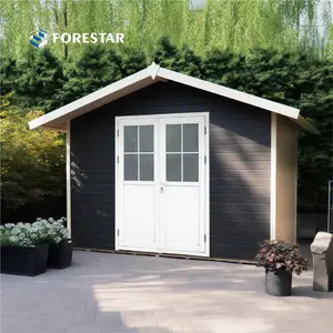 D2843 4M * 3M Custom Outdoor Storage Shed Garden Tool House Home Garden Fácil Montar Aço Impermeável WPC jardim galpão