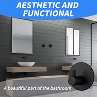 Ganchos de Pared Negros para Ropa, Acero Inoxidable, para Toallas y Llaves, Montaje en Pared con Adhesivo 3M, Ganchos de Almacenamiento, Organización de Pared