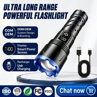 Lampe torche laser blanche haute puissance 20W 1000LM+ rechargeable par USB avec affichage numérique de la puissance pour le camping, la randonnée et les situations d'urgence