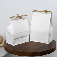 Sac en papier kraft de qualité alimentaire personnalisé avec étiquette de tête pour l'emballage de bagels, croissants, pains au levain et autres produits de boulangerie