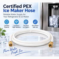Tuyau d'alimentation en eau flexible PEX pour machine à glaçons, raccord à compression 1/4 pouce, ligne d'eau pour réfrigérateur 4-20 pieds