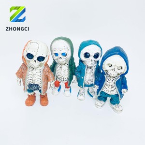 Ensemble de 4 figurines décoratives sur le thème d'Halloween bleu clair, édition de collection, vente directe d'usine avec une réduction significative - Product Image 5