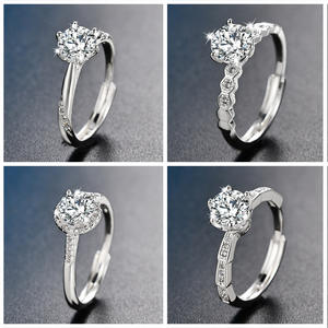 Anillos de Compromiso de Lujo 2025, Color Plateado, Ajustables, con Circonitas Brillantes, para Mujer - Product Image 4