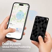 Traceur intelligent de cartes avec alerte de séparation, double système de localisation, compatible Find My, avec fonction de charge sans fil, pour portefeuille, clés et sac de voyage