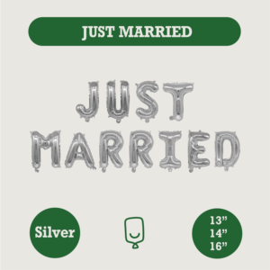 Banner Palloncini Foil Just Married Oggi Sposi Produttore Personalizzato OEM Mylar Fabbrica Auditata FAMA BSCI - Product Image 3