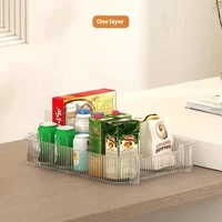 Étagère de rangement mobile multicouche en acrylique transparent, chariot de cuisine en plastique pour collations, rangement pour chambre et salle de bain