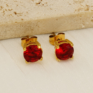 Aretes de Acero Inoxidable Antialérgicos, Chapados en Oro de 18K, con Circonita, Pequeños, para Mujer, Niña, Regalo de Joyería para Compromiso o Boda - Product Image 2