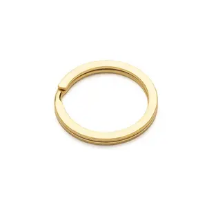 Koper Materiaal Ronde Platte Sleutelhanger Ring Metalen Split Dog Tag Sleutelhanger Ring Voor Home Autosleutels Attachment