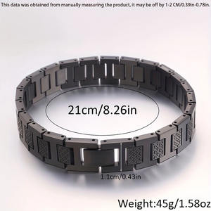 Bracciale da Uomo Punk a Coccodrillo Marchio LS in Acciaio Inossidabile Anti-Appannamento Oro 18k <span class=keywords><strong>Argento</strong></span> Nero - Product Image 2