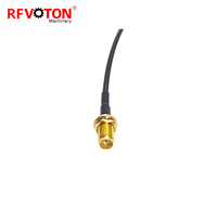 Prix usine MMCX mâle 90 degrés à Angle droit vers SMA femelle Jack cloison pour RG174 RG-174 assemblage de câble d'extension RF 15cm