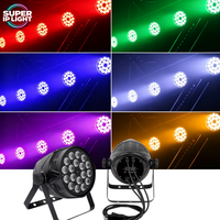 Projecteur LED Par 18x10W RGBW 4-en-1 avec boîtier en aluminium DMX512 pour scène, DJ, discothèque, mariage, fête