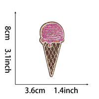 Patchs brodés personnalisés à thermocoller, thème dessin animé amusant Flamant rose Verre à vin Crème glacée, pour vêtements et chapeaux, vente en gros