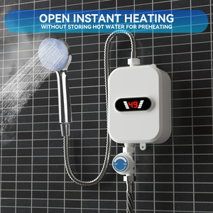 Calentador de Agua Eléctrico Instantáneo de 3500W, Calentamiento Rápido, Plástico, para Uso en Hoteles, Pantalla LED Digital en Inglés - Product Image 4