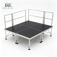Scène portable, scène mobile, plateforme de scène portable en aluminium avec garde-corps et escaliers
