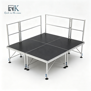 Scène portable, scène mobile, plateforme de scène portable en aluminium avec garde-corps et escaliers - Product Image 1